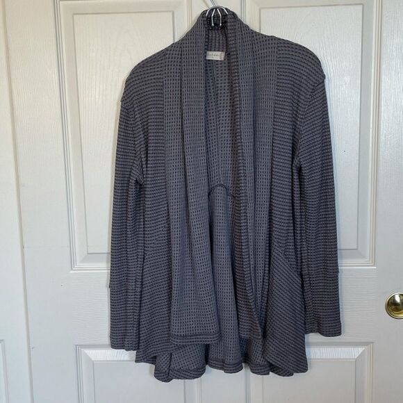 Altar’d State Thermal Raw Edge Slub Shaw Pocketed Cardigan, Medium - Picture 10 of 14
